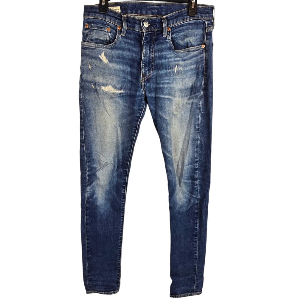 Vintage Levis Men 31x32 Skinny Taper Jeans Distressed Capital E Tab Grunge Indie